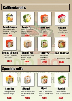 California roll's et Spécial roll's