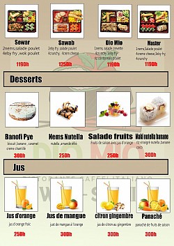 Bentos désserts et jus